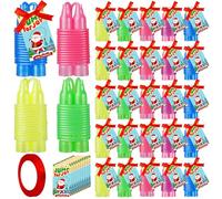 24 Pcs Christmas Jump Ropes Holiday Gifts 5 Colors 7.4 ft Plastic Jump Ropes with 24 Pcs JUMP for JOY Cards,Adjustable Jumping String Skipping Ropes for Outdoor Sports Activities Christmas Party Favor