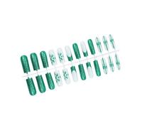24 Pcs Christmas Press On Nails Long Square False Nails Glittering Full Covers Stick On Nails Snowflake Artificial Nails