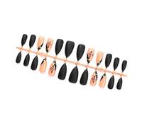 24 Pcs Christmas Press On Nails Snowflake False Nails French Tip Stick On Nails Glittering Artificial Nails For Winter