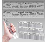 24 Pcs Clear Bible Verses Ruler with Scalloped Edge 6 Inch Christian Rulers with Books of The Bible for School Classrooms,Multitool or Bookmark(Romans Road)