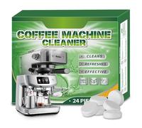 24 PCS Coffee Machine Descaler Tablets, Powerful Coffee Machine Cleaning Tablets for All Brands, Pipe-friendly Descaler Effective Removes Descaler Limescale Extends Machine Lifespan, 1 Year Supply
