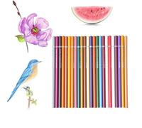 24 Pcs Colored Pencils - Colouring Pencils | Break Resistant Journalism Tools and Fuses for Young Adults School Crafts Drawing