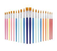 24 Pcs Colourful Paint Brush Set Acrylic Watercolour | 12 flat and fine pointed tools. Ideal kids crafting kit, face makeup or artists numbers drawing.