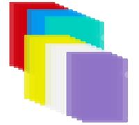 24 Pcs Colours Clear Plastic Folders,A4 Cut Flush Folders,Double Opening A4 Sleeves Wallets for Protection Files,6 Colored Transparent Cut File Cover for Office,School and Document Organization