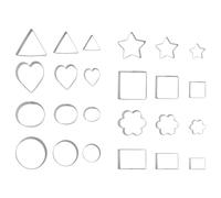 24 Pcs Cookie Cutter Set Geometric Shapes Stainless Steel