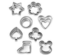 24 Pcs Cookie Cutter Stainless Steel Biscuit Cookie Cutter Circle Biscuit Cutters for Dough, Pastry, Donut, Fondant, Fruit, Vegetable, DIY Cake Decoration