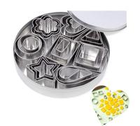 24 Pcs Cookie Cutters Set MINI Biscuit Pastry Cutters Stainless Steel Heart Star Circle Round Flower Shapes Pastry Baking Mould for Cookie Fondant Cake Decorating Cake Cutter
