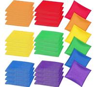 24 Pcs Cornhole Bean Bags for Tossing, 15 x 15cm Nylon All-Weather Bean Bags Throwing Bulk, Corn Hole Bean Bags Tossing Game Bean Bags for Family Party Throwing Game