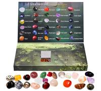 24 Pcs Crystal Gift Box Mixed Natural Gem Stones Set Healing Crystals