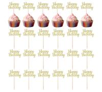 24 Pcs Cupcake Picks, Happy Birthday Cupcake Toppers Glitter Birthday Cupcakes Food Picks for Celebrating Anniversary Theme Party Cake Decorations Supplies