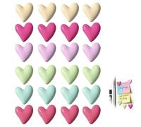24 PCS Cute Fridge Magnets for Whiteboard Set, Colorful Heart Shaped Whiteboard Magnets Mini White Board Magnet Fridge Suitable for Decorating Offices Living Rooms and Kitchens