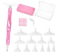 24 Pcs Diamond Art Pens, Handmade Resin Diamond Pens with Various Tips and Dotting Clay, Ergonomic Diamonds Art Pen Kits for 5D Diamonds Painting