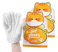 24 Pcs Disposable Pet Grooming Gloves for Dogs Cats, No-Rinse Bath Gloves, 360° All-Round Cleaning Glove Wipes for Daily Care and Traveling, Gentle Deodorizing & De-Shedding Glove Wipe (2 Packs of 12)