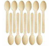 24 Pcs Disposable Wooden Cutlery Spoons| 100% Biodegradable Compostable Eco-Friendly Plastic Free Natural Birch Wood| Ideal for Wedding Picnic Party Outdoor Office BBQ