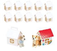 24 PCS Dog Party Favors Boxes Adopt A Puppy Party Favors Boxes, Dog House Shape Treat Gift Boxes with Holes for Pet Adoption Party, Adopt A Dog Party Supply Boxes for Kids DIY Crafting and Birthday