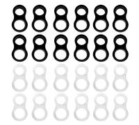 24 Pcs Door Handle Bumpers,Stop Wall Damage Door Handle Protectors,Door Handle Stopper,PVC Door Handle Protectors for Bathroom,Office,Toilet Door Stopper Handle (Black & Transparent)