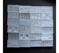 24 Pcs Doughnuts Bread Mold Nail Art Silicone Combination Decorative Nail Art Making Tool Carving Resin Casting Molds Kit
