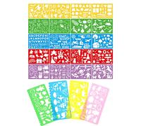 24 Pcs Drawing Art Stencil Reusable Plastic Scrapbook Kid Painting Graphics Stencils DIY Template Set for Card, Journals,Albums, Diary, Window, Wall Decoration