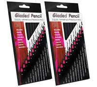 24 Pcs Drawing Pencils 8B, 7B, 6B, 5B, 4B, 3B, 2B, B, HB, F, H, 2H, Sketching Pencils with Graphite Lead