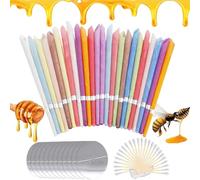 24 PCS Ear Candles, All Natural Beeswax Ear Wax Remover Candles, Non-Toxic Cylinders Fragrance Hollow Cone Candles with Protective Disks, Safe and Easy to Use (12 Fragrances)