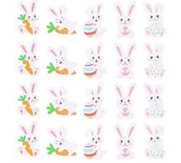 24 Pcs Easter Lollipop Paper Cards Holder, Cute Bunny and Chick Candy Chocolate Package Tags, Bulk DIY Treat Wrapping Decorations for Kids Classroom Exchange, Spring Holiday Party Supplies