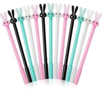 24 Pcs Easter Pens Cartoon Bunny Rabbit Carrot Gel Ink Rollerball Pens Bulk Cute Funny Novelty Writing Pen for Gift School Office Home Supplies