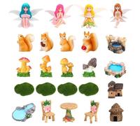 24 Pcs Fairy Garden Accessories, Miniature Fairy Micro Landscape Resin