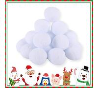 24 Pcs Fake Snowball 7.5cm Indoor Snowball Fight Fake White Elf Christmas Snowballs for Xmas Trees, Home Decoration, Children’s Indoor Snow Fights, Festive Countdown Fun and more