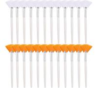 24 PCS Fan Facial Brushes Soft Face Mask Applicators Cosmetic Makeup Soft Hair Facial Mud Mask Applicator Acid Applicator Brush Plastic Handle Cosmetic Applying tools for Women