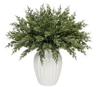 24 Pcs Faux Cedar Stems,10.5 inch Artificial Cypress Pine Branches Christmas Foliage Fake Greenery Tree Picks Sprigs for Crafts Holiday Wreath Festive Garland Vase Filler Winter Home Decor (24)