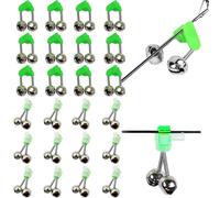 24 Pcs Fishing Bells Clip, Loud Sound Bite Fishing Rod Alarm, Fishing Ring Bell, Screw Fishing Bells, plastic clip Fishing Bells, Twin Bells Plastic Fishing Bells Clips for Fishing Enthusiasts