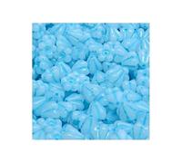 24 pcs Flower Bell Bohemia Glass Beads 4 x 6 mm, White Blue