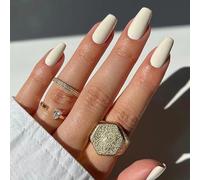 24 Pcs French False Nails, Tip Short Square Press on Nails, Acrylic Full Cover Stick on Nails with Glue, Elegant Fake Nails Women Girls Nail Art Accessories (White, One Size)