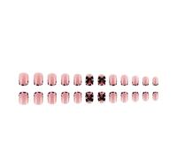 24 Pcs French Tip Acrylic Nails Bows False Nails Leopards Print Press On Nails Valentines Day Full Covers Stick On Nails