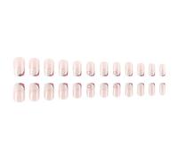 24 Pcs French Tip Press On Nails Glossy Heart Artificial Short Square Stick On Valentines Day False