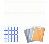 24 Pcs Frosted Ziplock Bags for Clothes, 40 x 30cm Travel Clothes Bags, Large Storage Bag, Plastic Seal Bag, with 2 Blue Office Label Stickers, for Shoes, Cosmetics