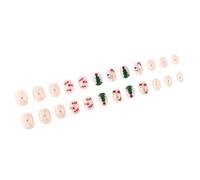 24 Pcs Full Cover Christmas Snowman Tree Design Push Nails Celebration Manicure Art Decoration Snowflake Design