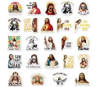 24 Pcs Funny I Saw That Jesus Magnetic Stickers, I'm Telling Dad Christian Magnets for Fridge Locker Whiteboard Decor, Religious Humor Faith Gifts for Men Women