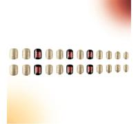 24 Pcs Glittering Artificial Nails Thanksgiving False Leaves Press On Square Full Covers Stick On