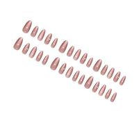 24 Pcs Glossy Full Covers False Nails Simple Stick on Rhinestones Acrylic Almond Shape Press on