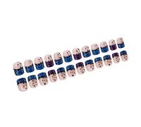 24 Pcs Glossy Press On Nails French Tips False Nails Leopards Print Full Covers Stick On Nails For Woman And Girls