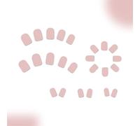 24 Pcs Glossy Press On Nails Short Square False Nails French Tip Artificial Fingernails Glittering Stick On Nails
