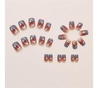 24 PCS Glossy Sticks on Nails Reusable Full Cover False Gradient Press Acrylic Manicure Tools