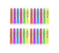 24 Pcs Glow in the Black Lights Face Paint Crayons Face Body Paint Fluorescent Halloween Masquerade Makeup for Adult