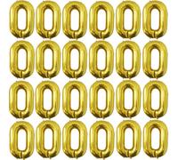24 Pcs Gold Chain Balloons 16 inch Retro Foil Balloon for 80's 90's Vintage Party Decoration