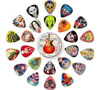 24 Pcs Guitar Picks, 4 Thickness Cool Guitar Pick Thin, Medium, Heavy Guitar Pics,Picks Guitars 0.46 0.71 0.96 1.20mm,Guitar Picks for Acoustic Guitars Electric Bass (Set -6)