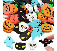 24 Pcs Halloween Mini Erasers for Halloween Gifts,Halloween Cute Small Erasers Bulk with Fun Pumpkin Ghost Bat,Eraser Trick or Treat Party Favors Gift Bag Filler for School Classroom Rewards Prizes