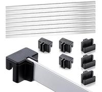 24 Pcs Hanging File Rail and Clip Set 16 Aluminum Hanging File Clips 8 PVC Cabinet Rails Drawer Support Black Rail Pins for Home Office Storage to Keep Folder Neat and Organized(Aluminum)