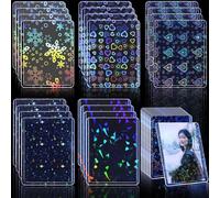 24 Pcs Hard Plastic Photocard Sleeves Top Loaders Idol Photo Card Sleeves 97x77mm Laser Flashing Holographic Trading Card Protector for Baseball Football Sport Game