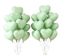 24 Pcs Heart Balloons 18 Inch, Heart Shaped, Foil Helium Balloons, Foil Helium, Suitable for Decorating Birthday Parties, Engagement Parties, Weddings, Valentine's Day and Other Festivals, Green